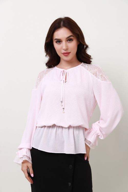 lace shoulders blouse