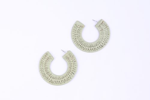 Woven straw earrings