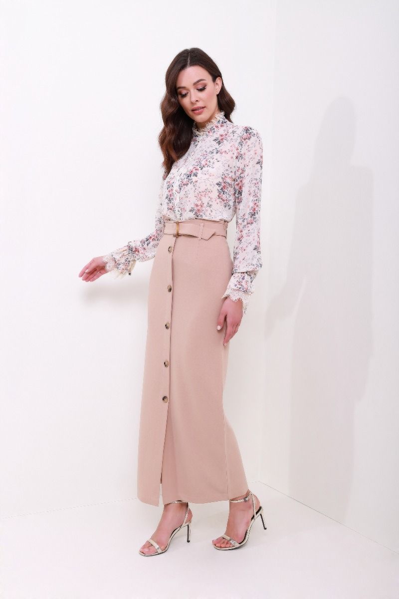 Buttoned Down Maxi Skirt