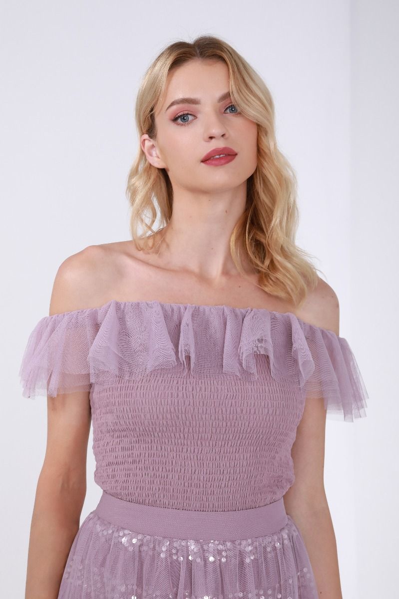  Ruffle off shoulder top, Femi9