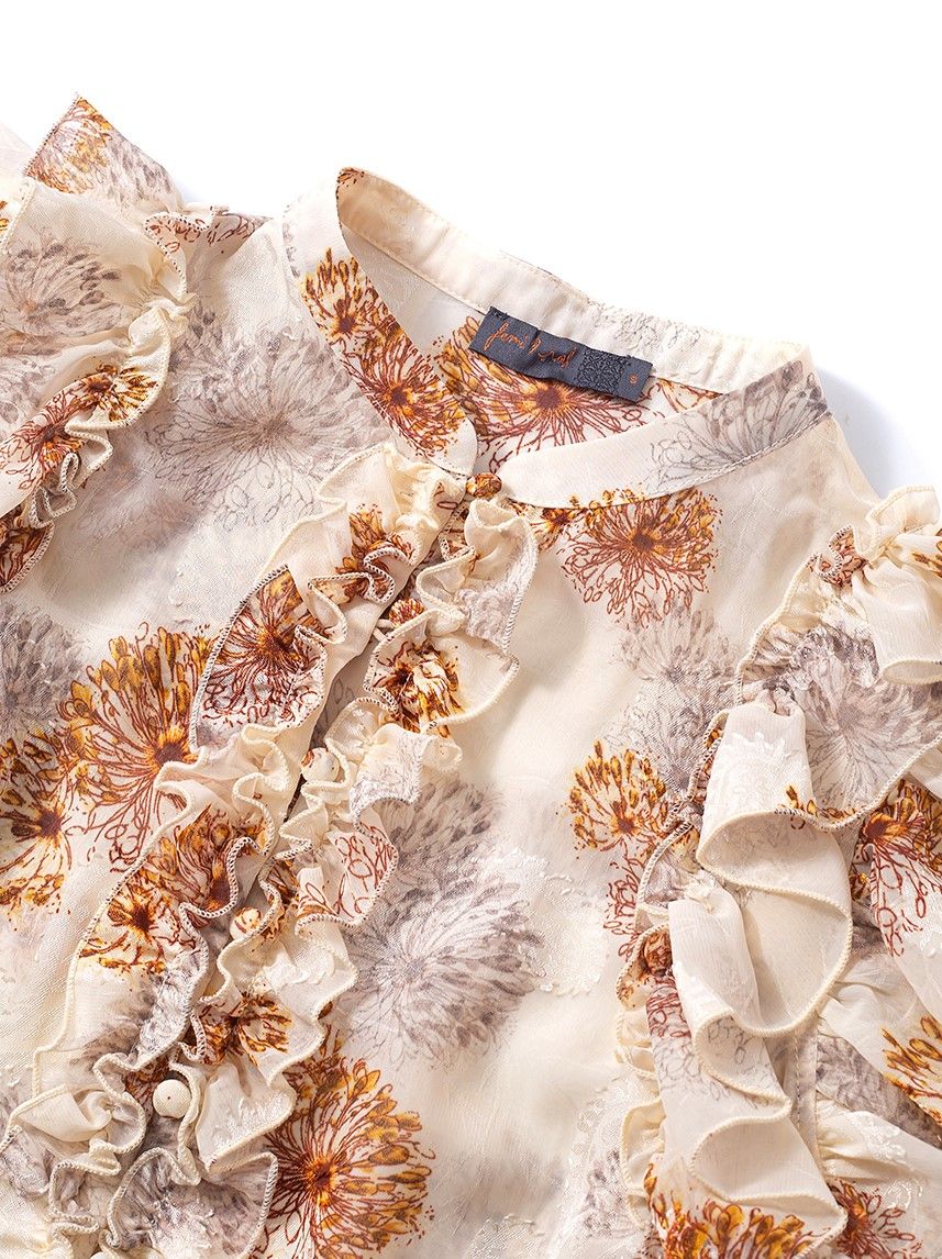 Beige Printed Blouse