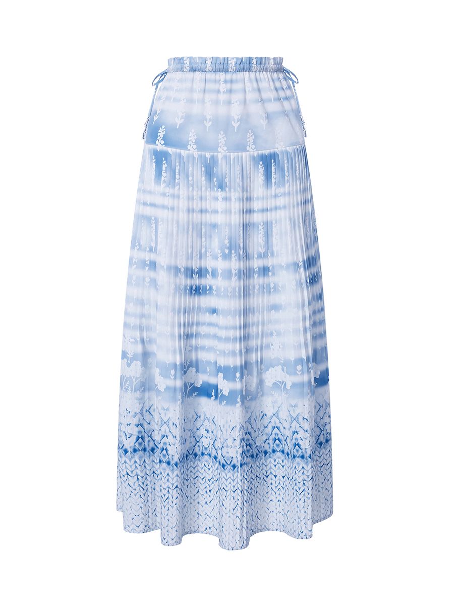 printed pleated skirt