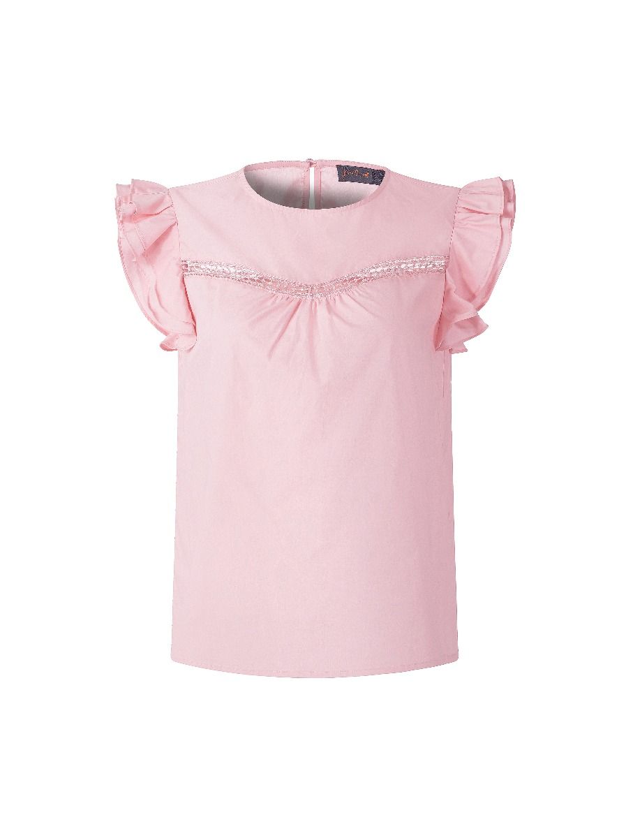 Ruffle Trimmed Sleeves Top