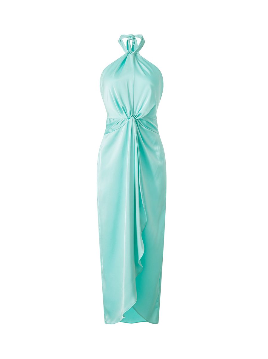 Halter aqua dress