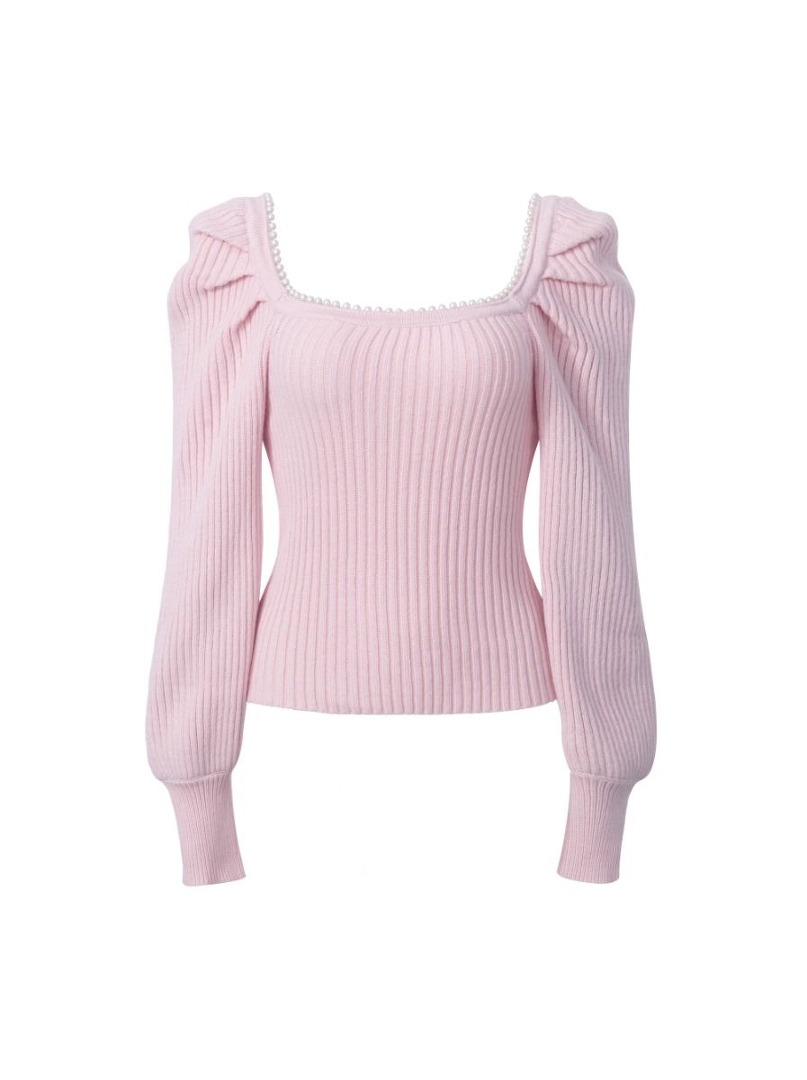 Puffed shoulders pullover