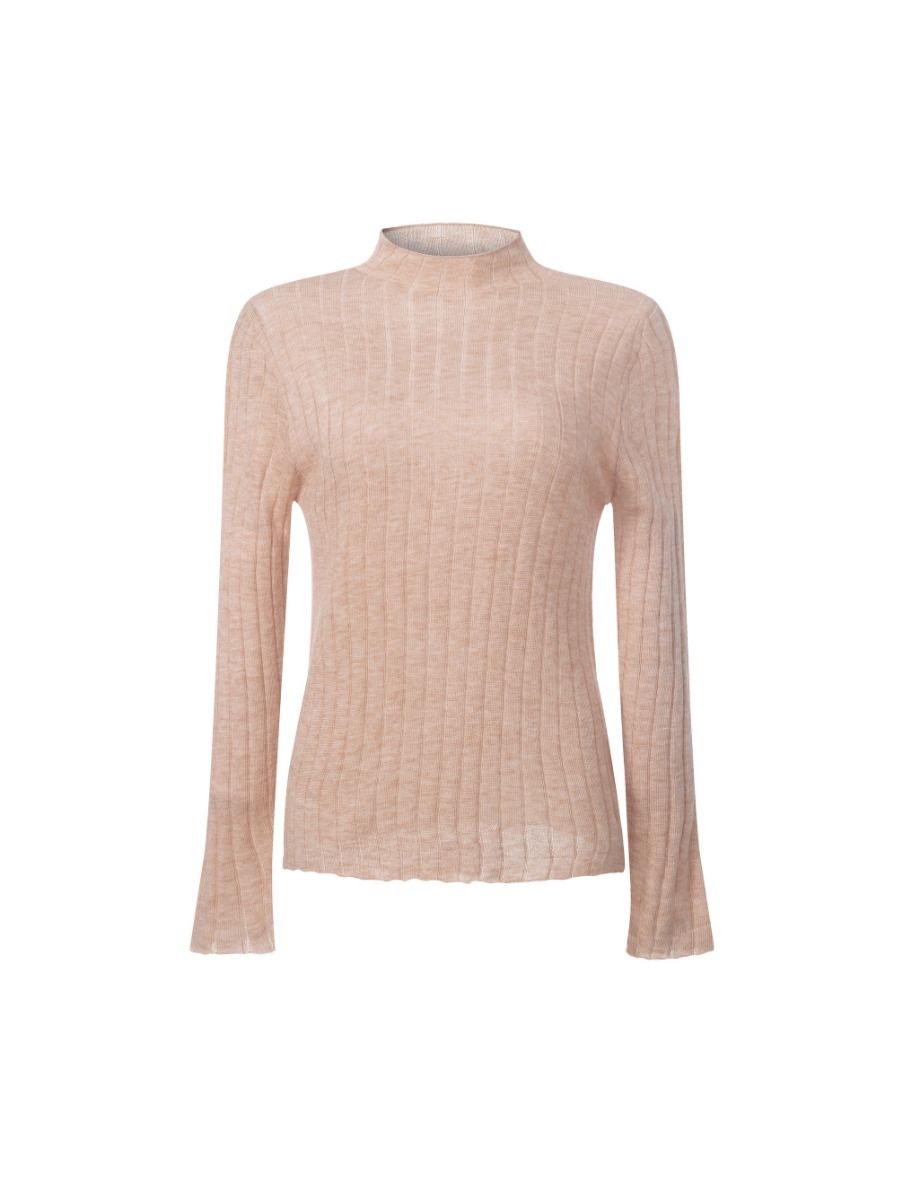 mock neck knitted pullover