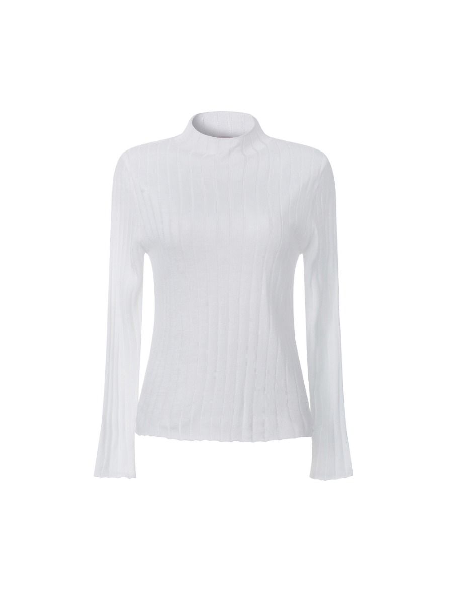 mock neck knitted pullover