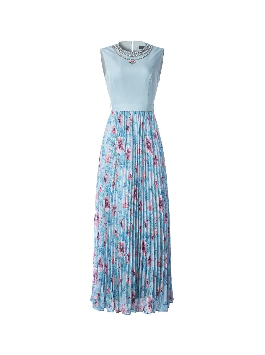 Pleated Floral Dress