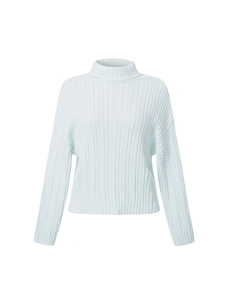 folded high neckline pullover