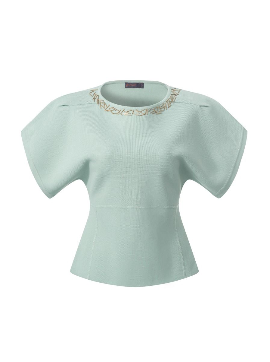 embellished neckline top