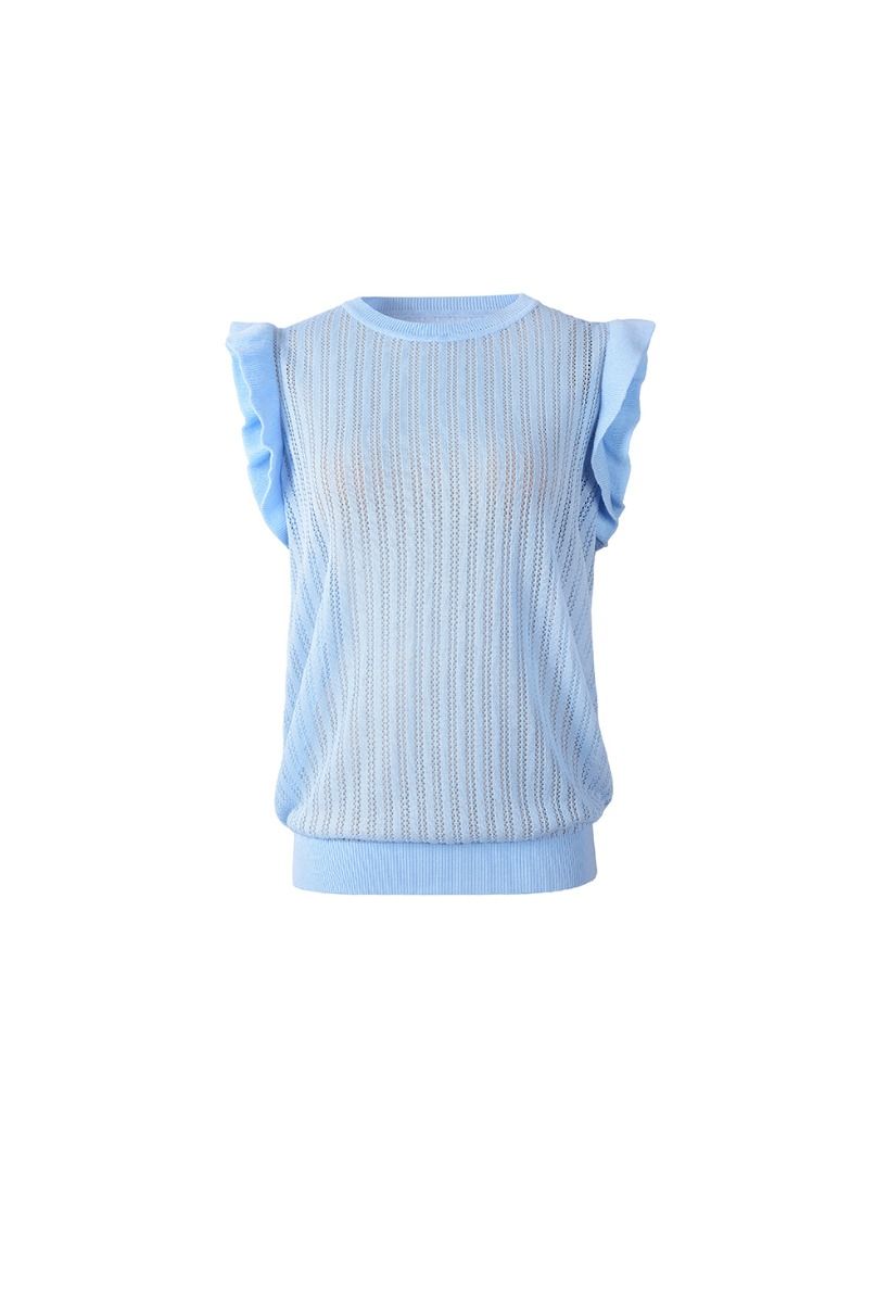 ruffles sleeves knitted top