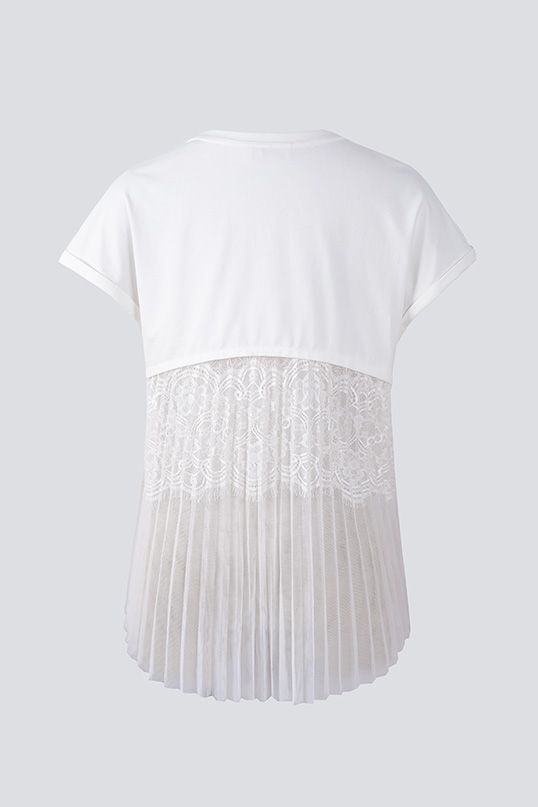 pleated lace detail top