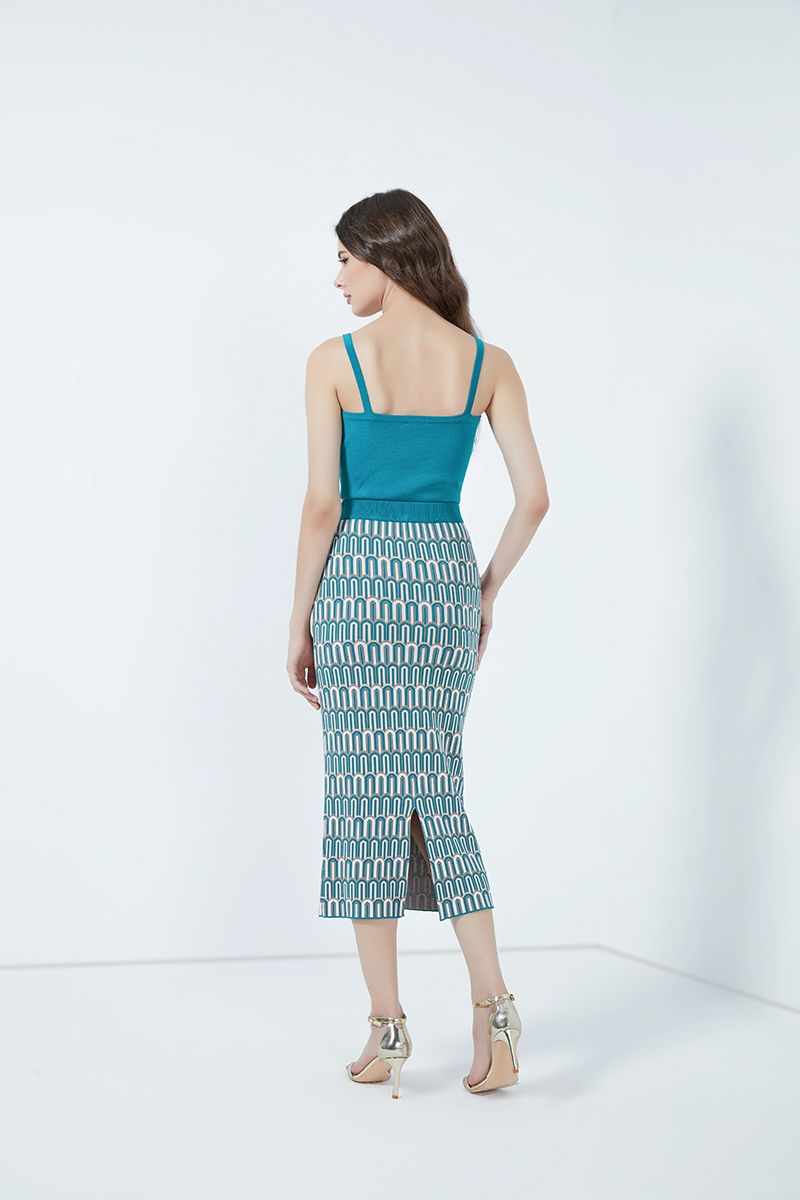 Printed pencil skirt