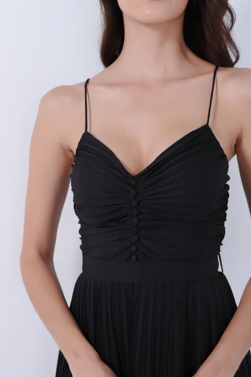 Buttoned line bustier dress