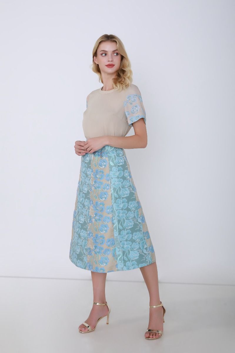 Brocade A-line skirt