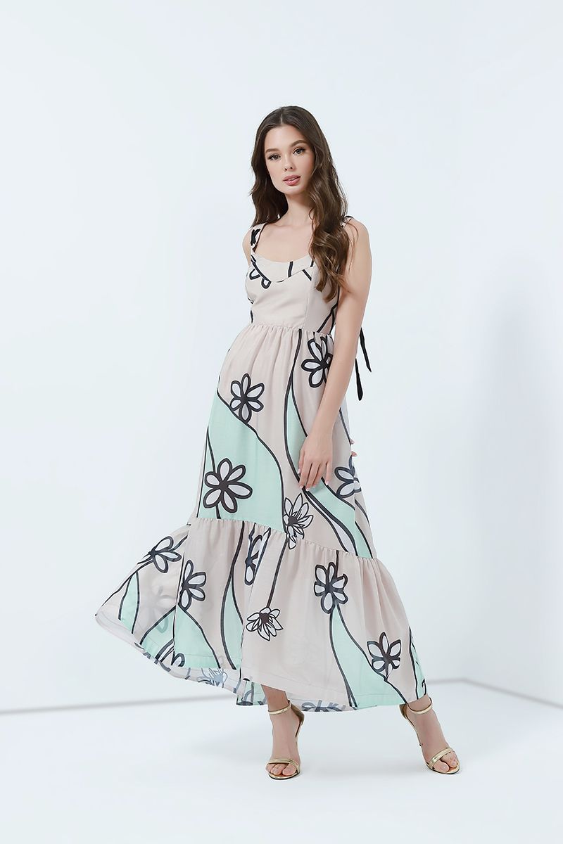 printed chiffon dress