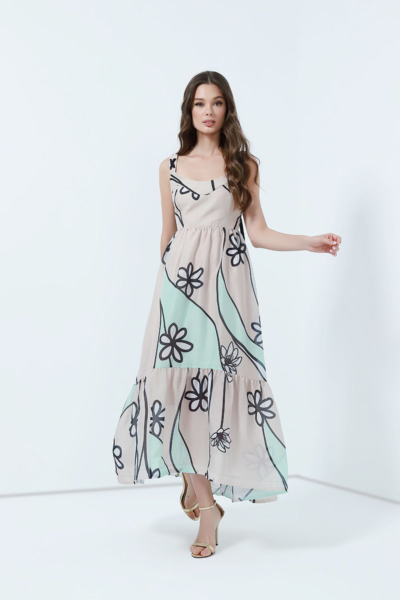 printed chiffon dress