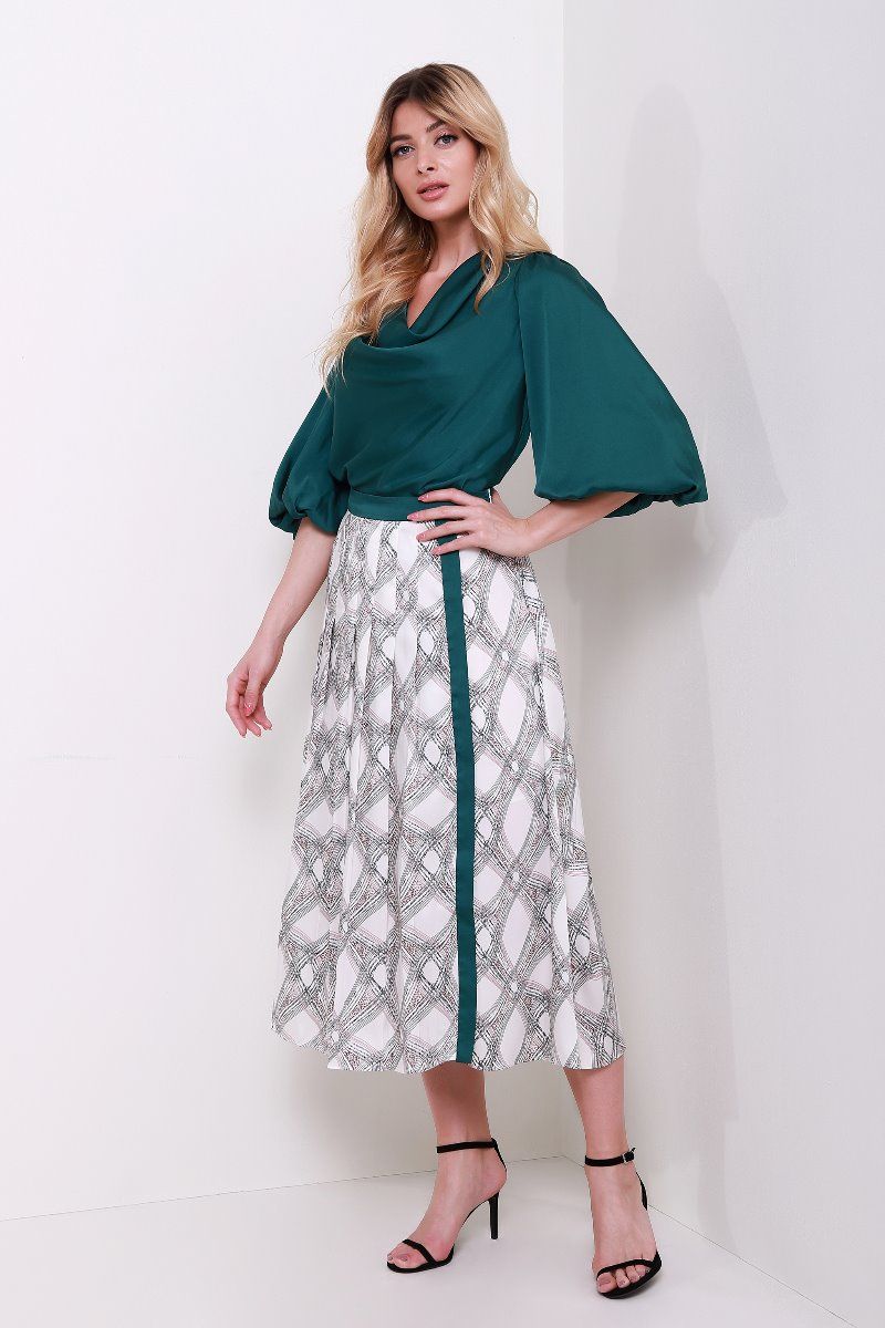 Printed pleated skirt