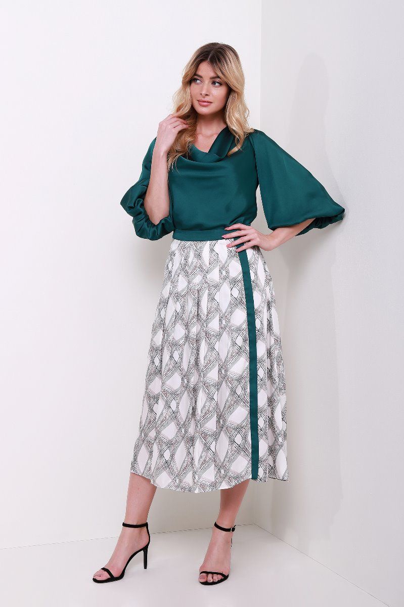 Printed pleated skirt