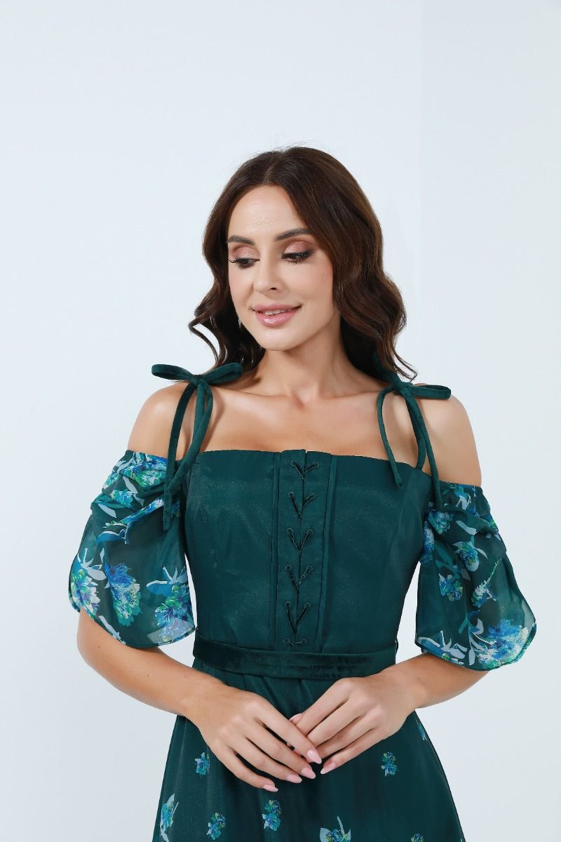 Off-shoulder floral dress