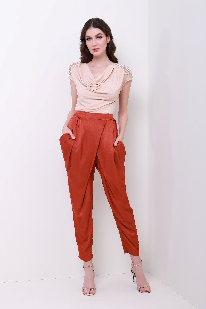 Pleated high waist pants