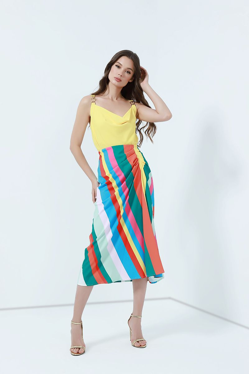 colorful striped skirt