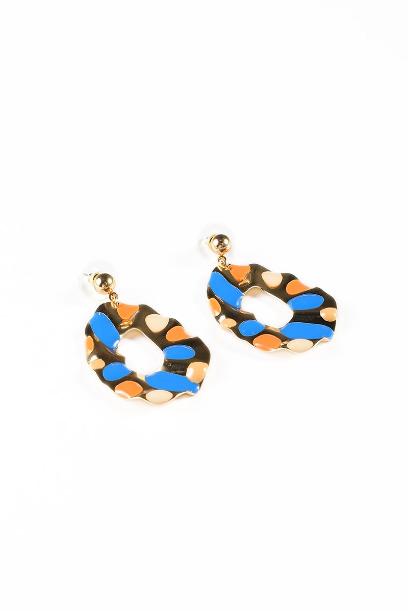 multi color dropped earrings