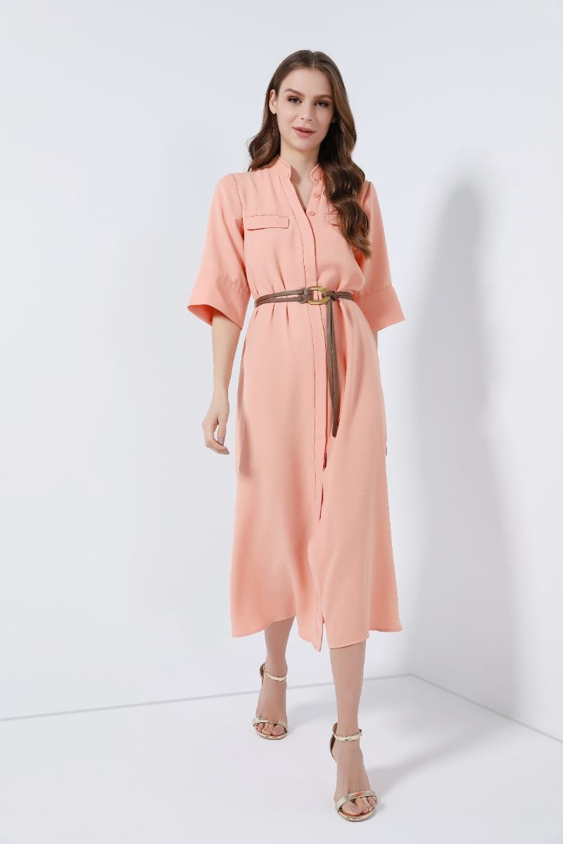 Belted shirt dress
