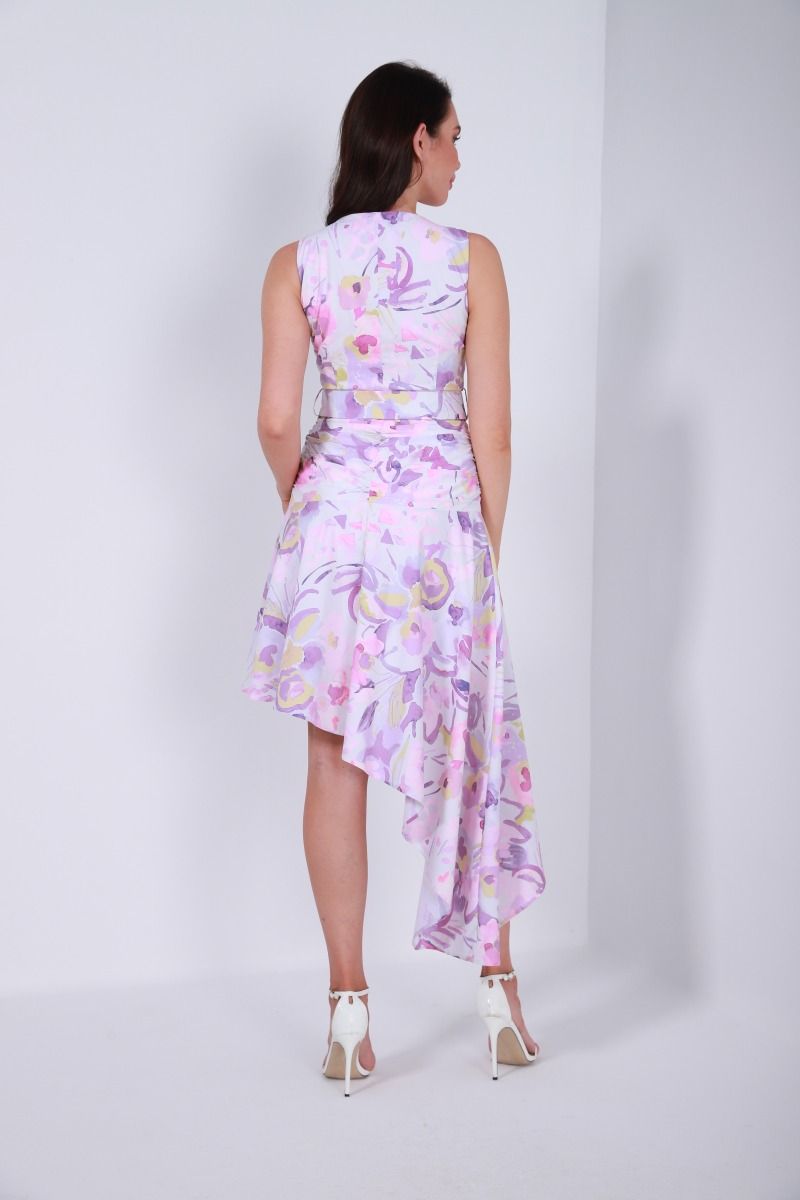 Abstract floral print dress