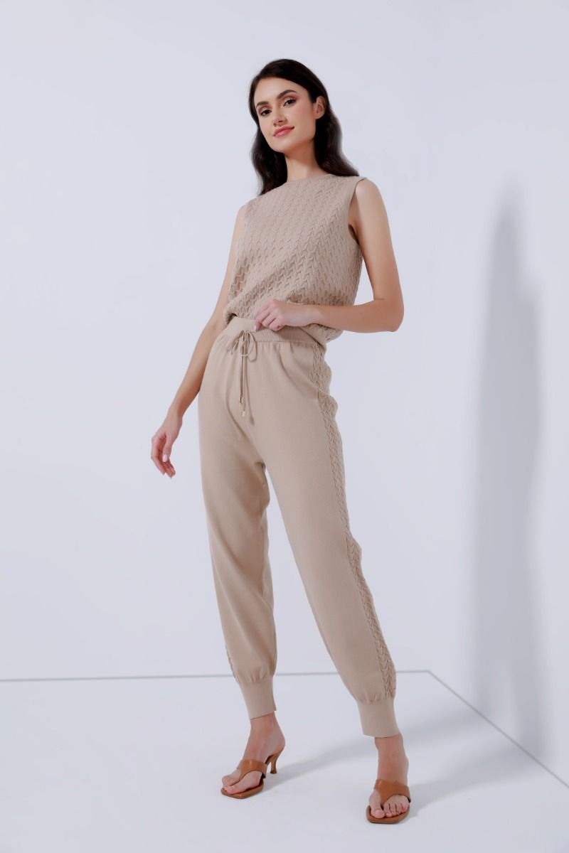 unique knit sides pants