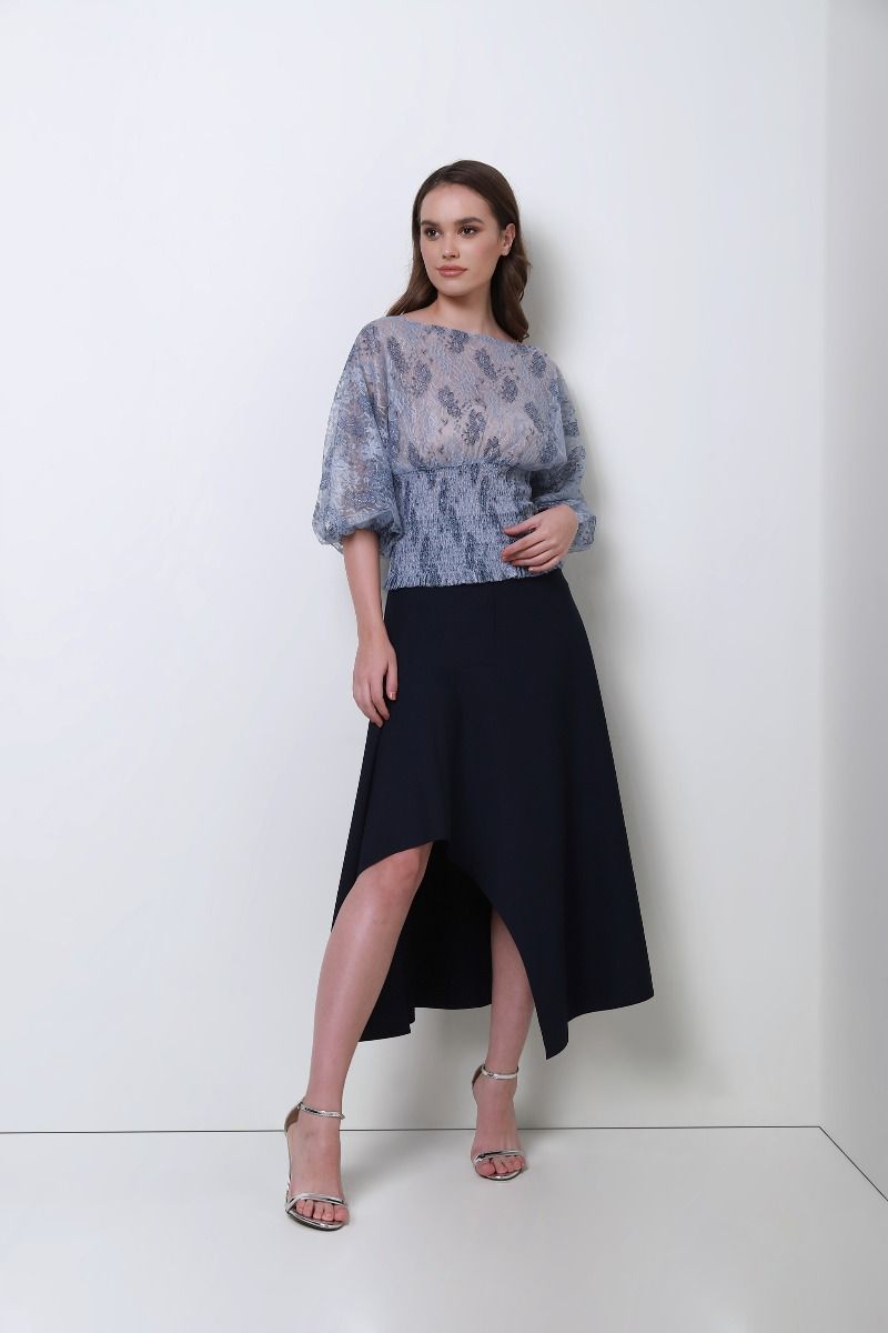 asymmetrical ruffled skirt