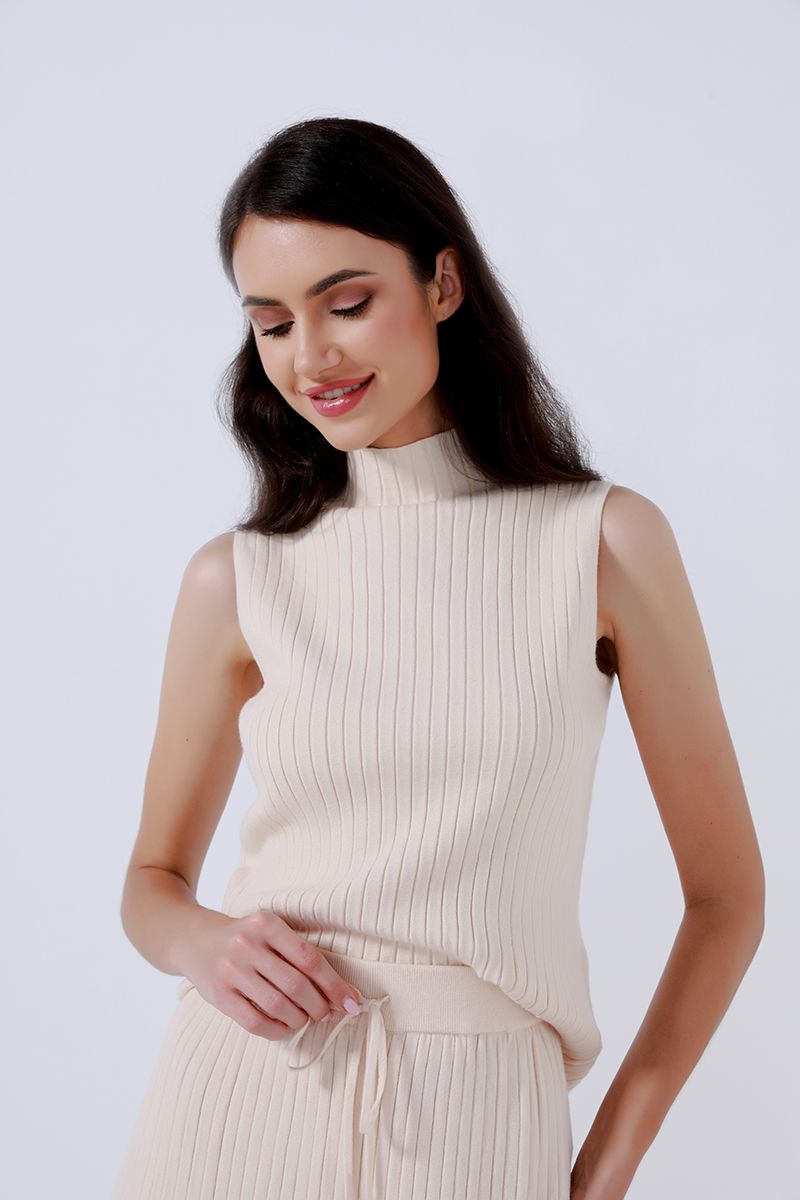 knitted highneck top