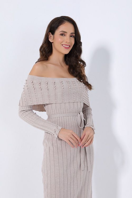 knitted off-shoulder dress