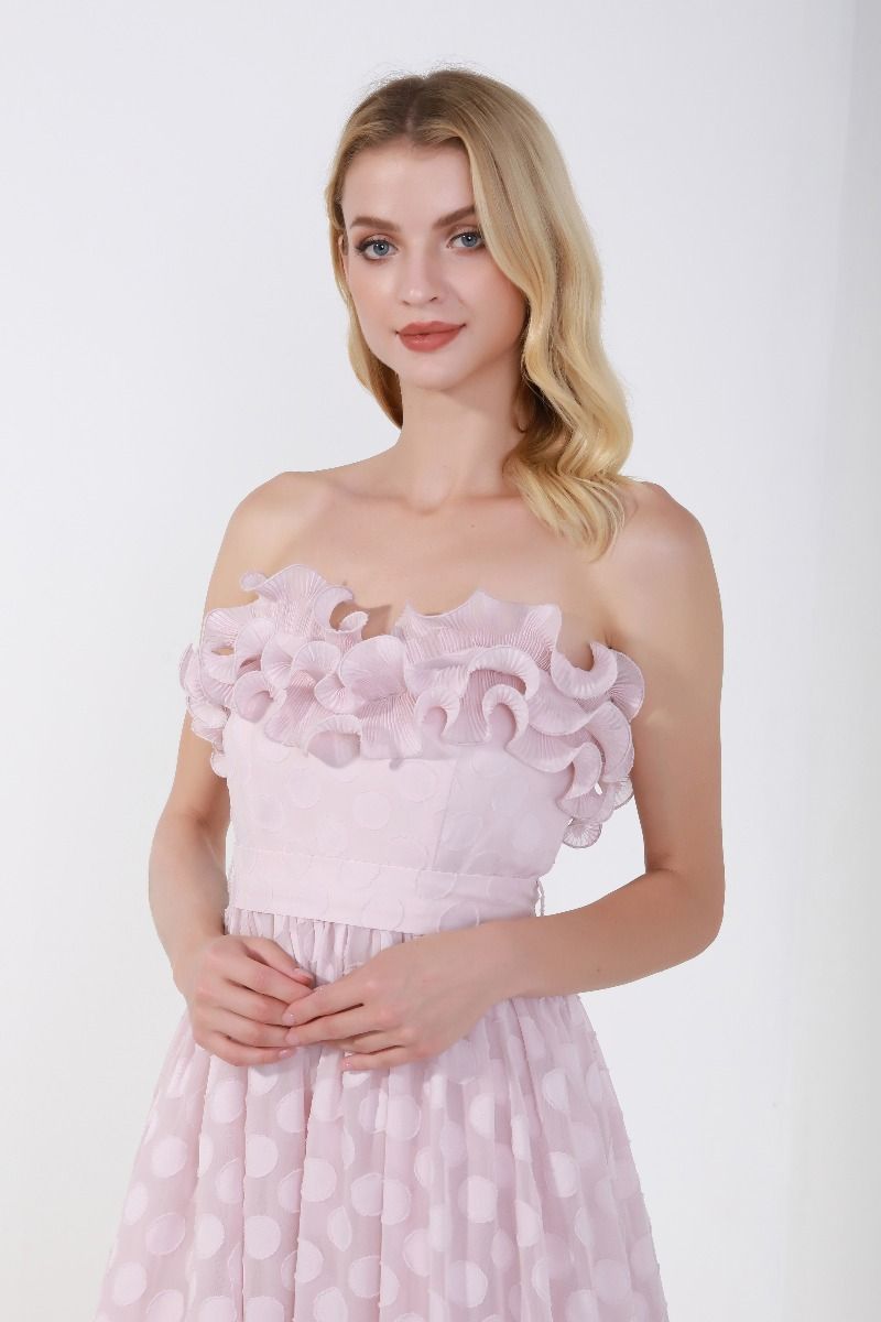 ruffled off shoulder dress