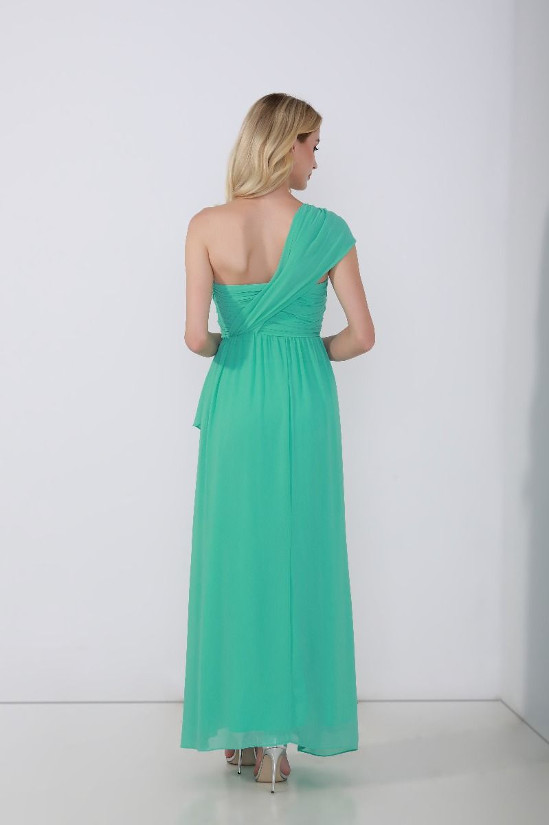 Rushed Shoulder Chiffon Dress