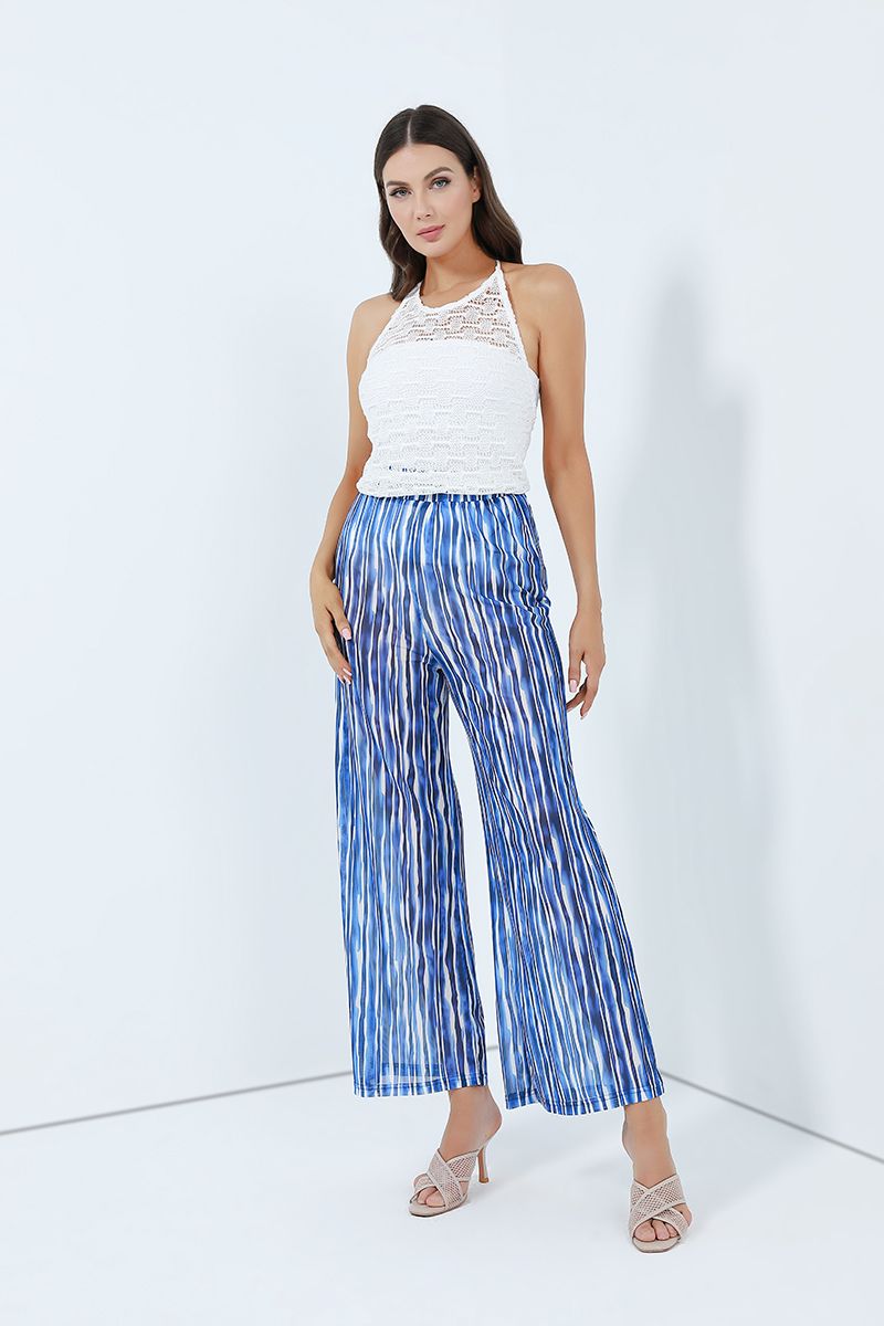 Stripes overlay pants