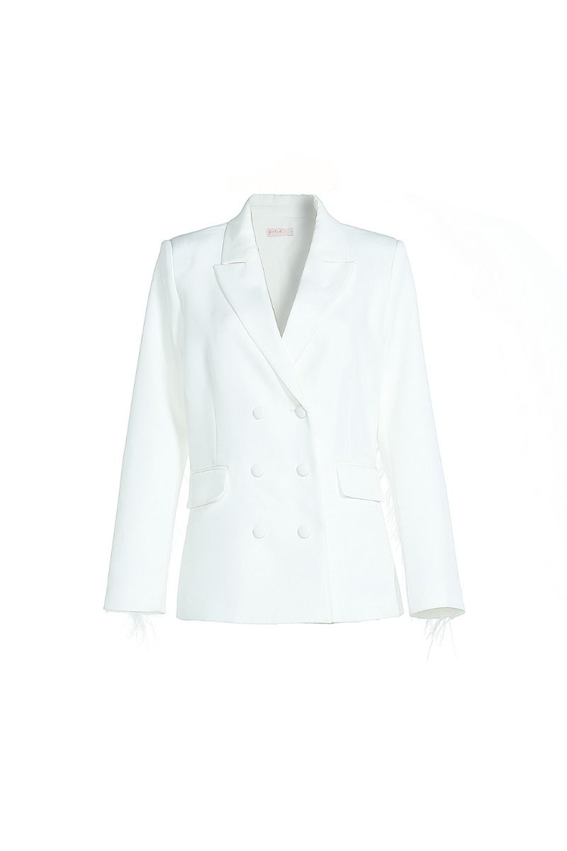 Feather applique blazer