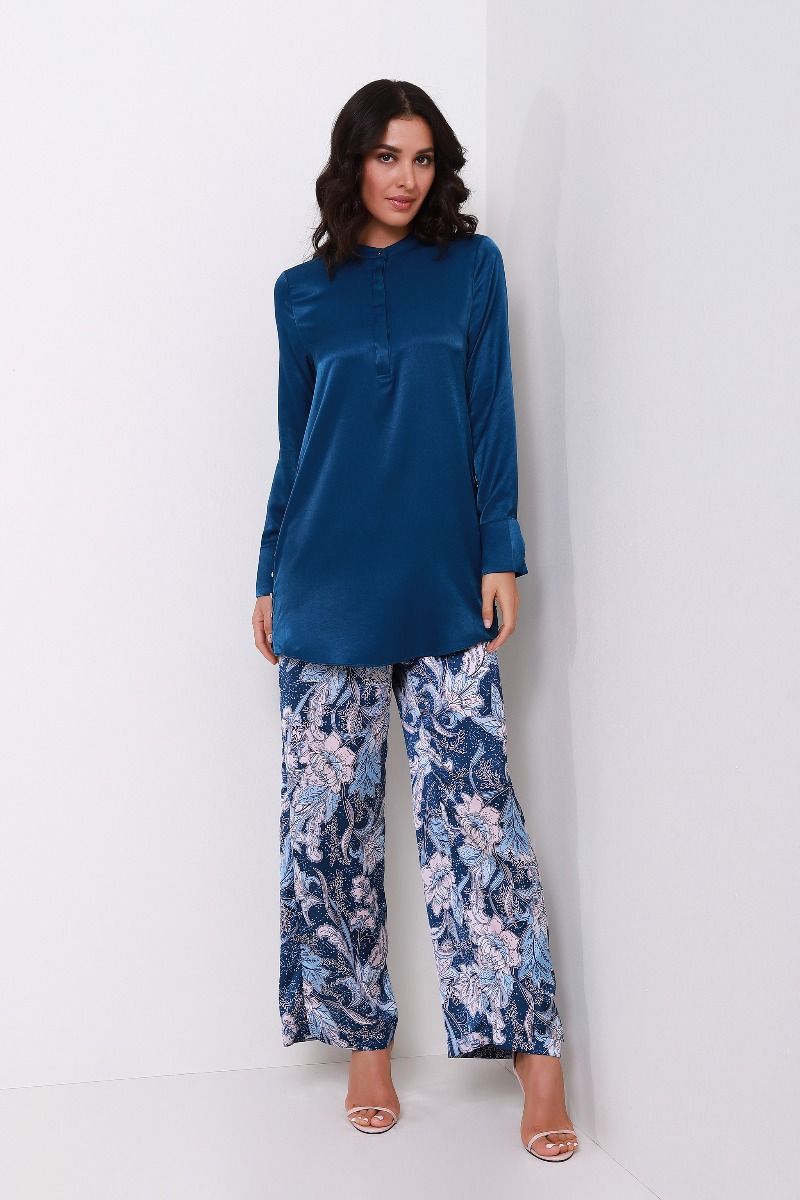 printed satin pants