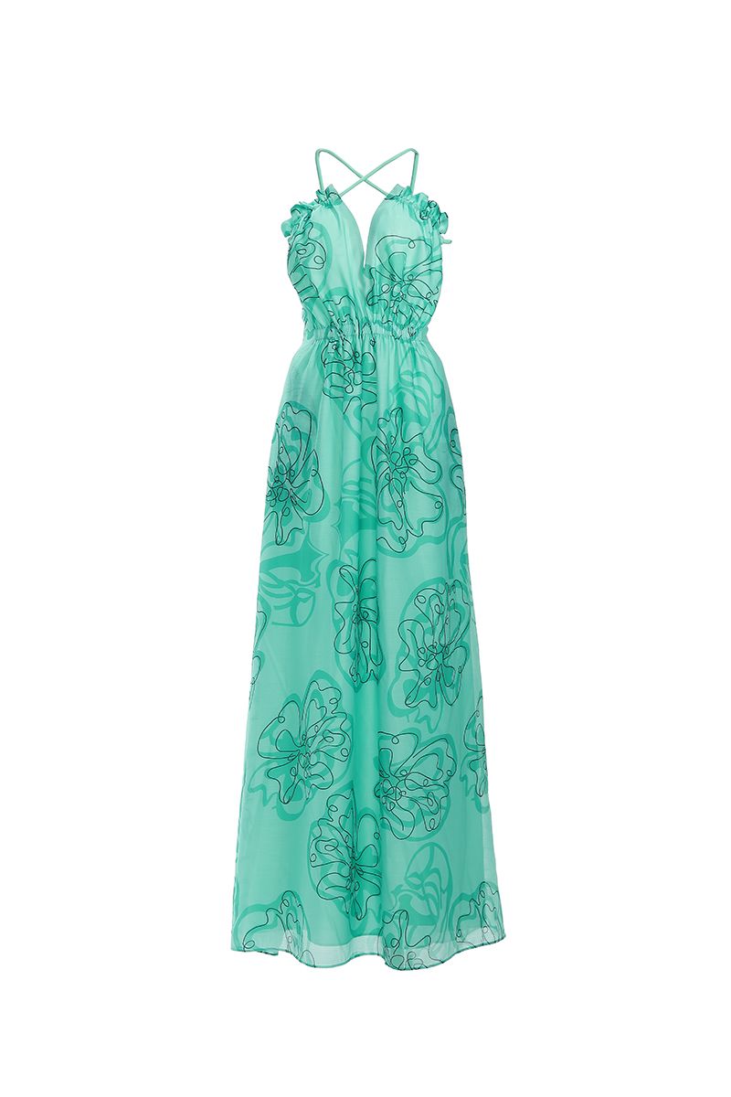 printed chiffon dress