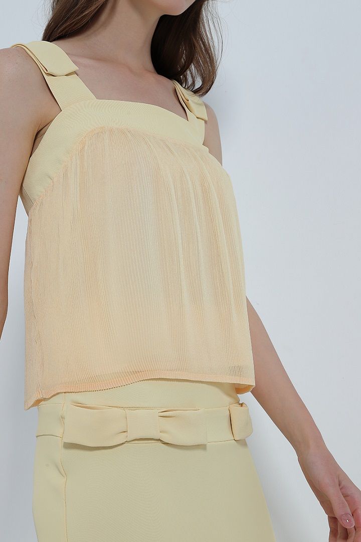 yellow chiffon top