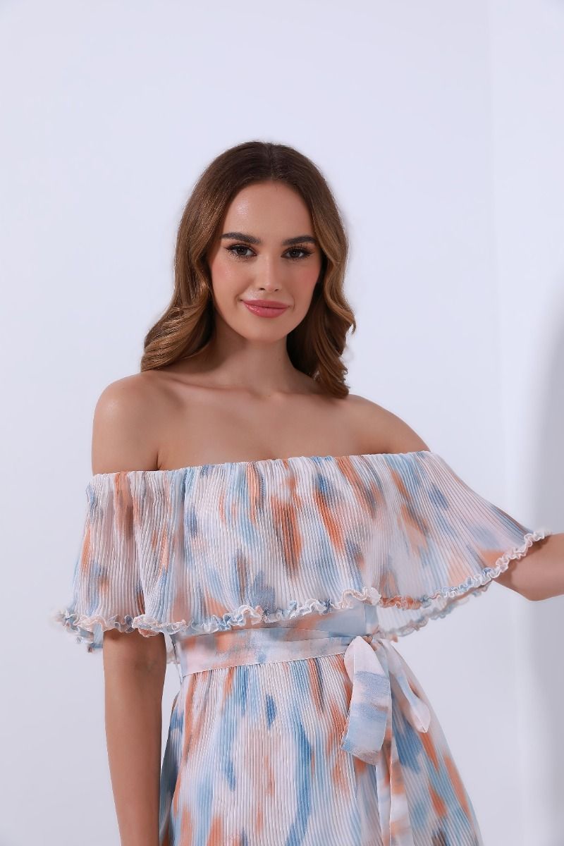 printed off-shoulder dress