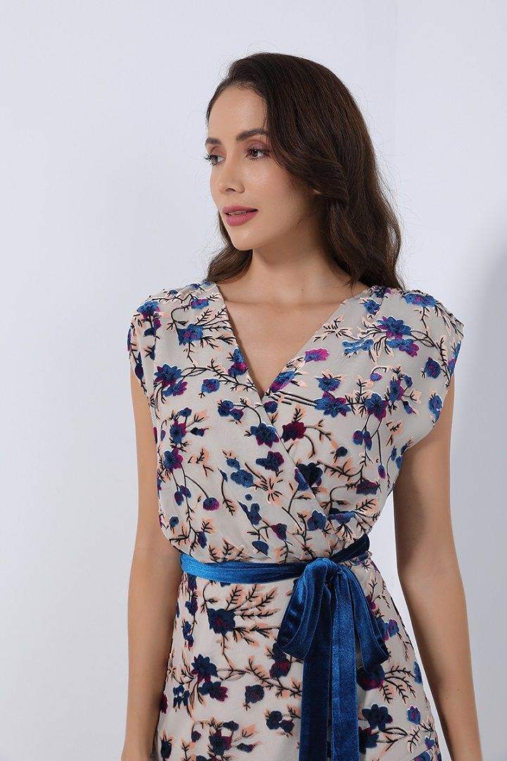 Floral velvet dress