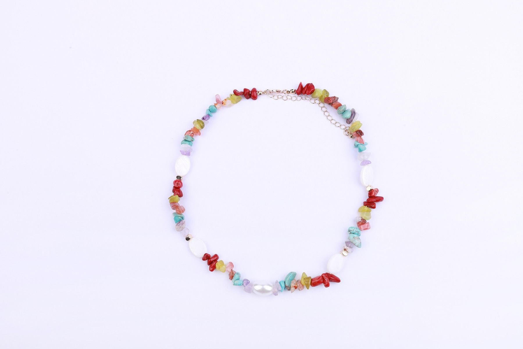 multi colour stones necklace