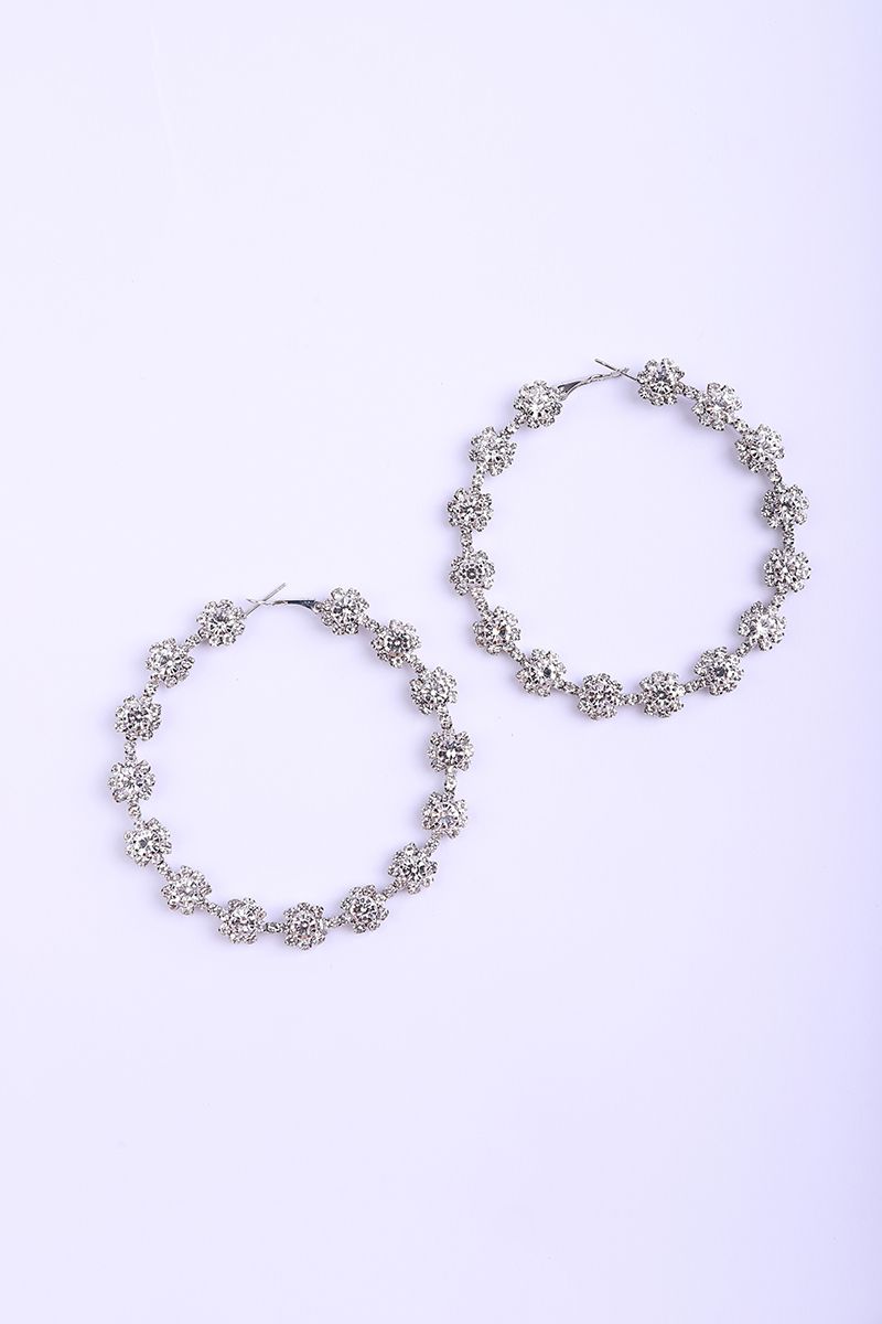 Crystal embellished hoop earrings