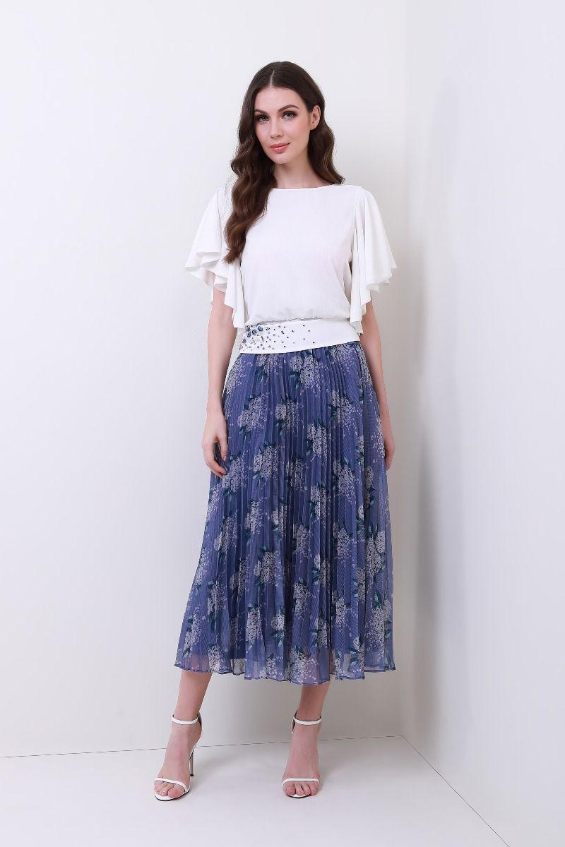 Printed chiffon skirt