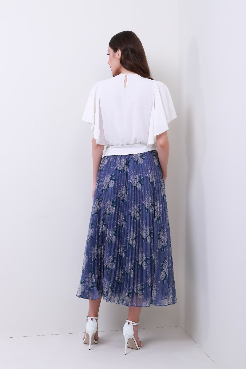 Printed chiffon skirt