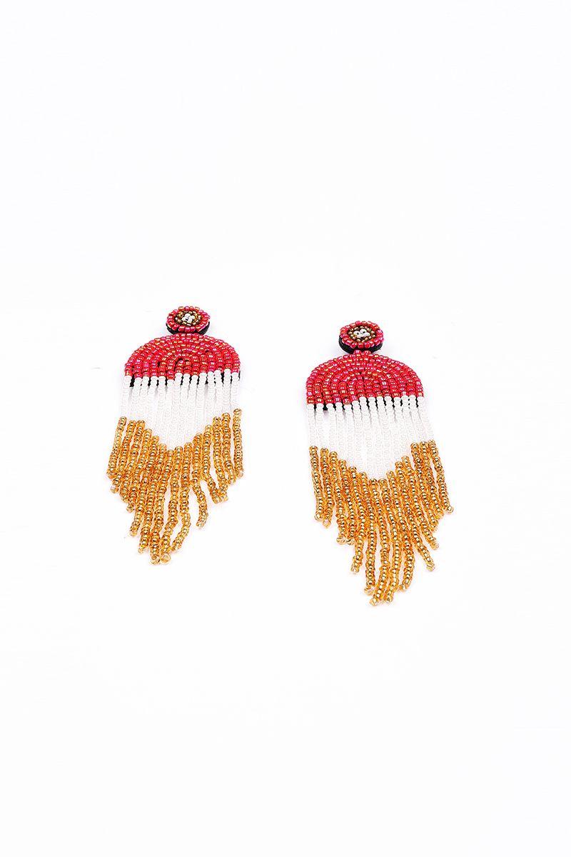 beaded dropped earrings