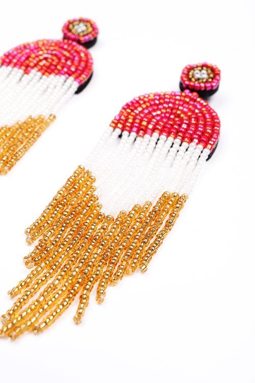 beaded dropped earrings