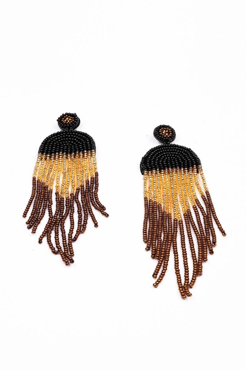 beaded dropped earrings