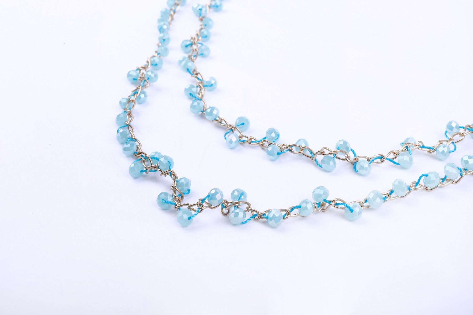 Double layer beaded necklace